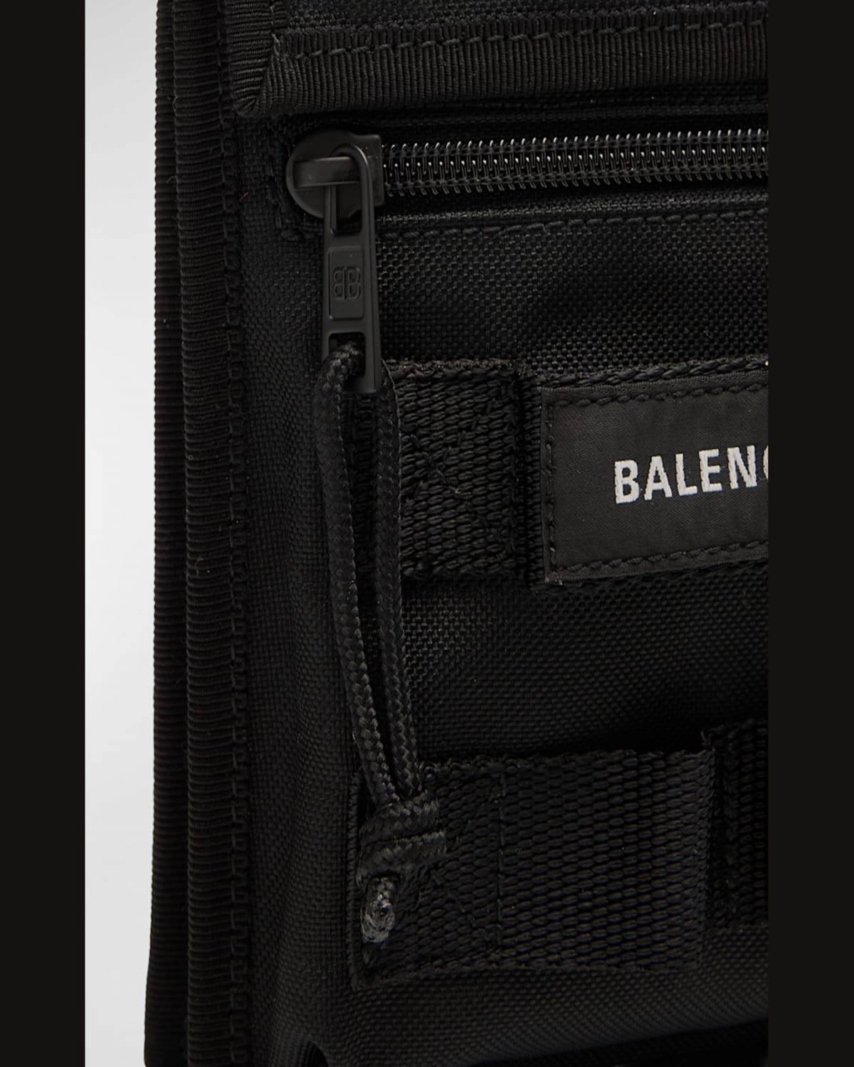 Balenciaga Men's Nylon Army Pouch With Strap In 1000 Black