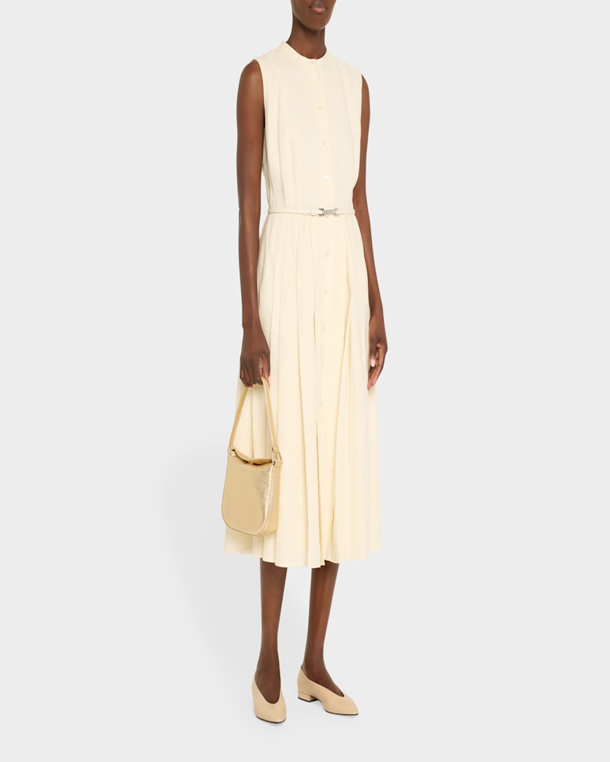 AKRIS ANNA MINI METALLIC LEATHER HOBO BAG 