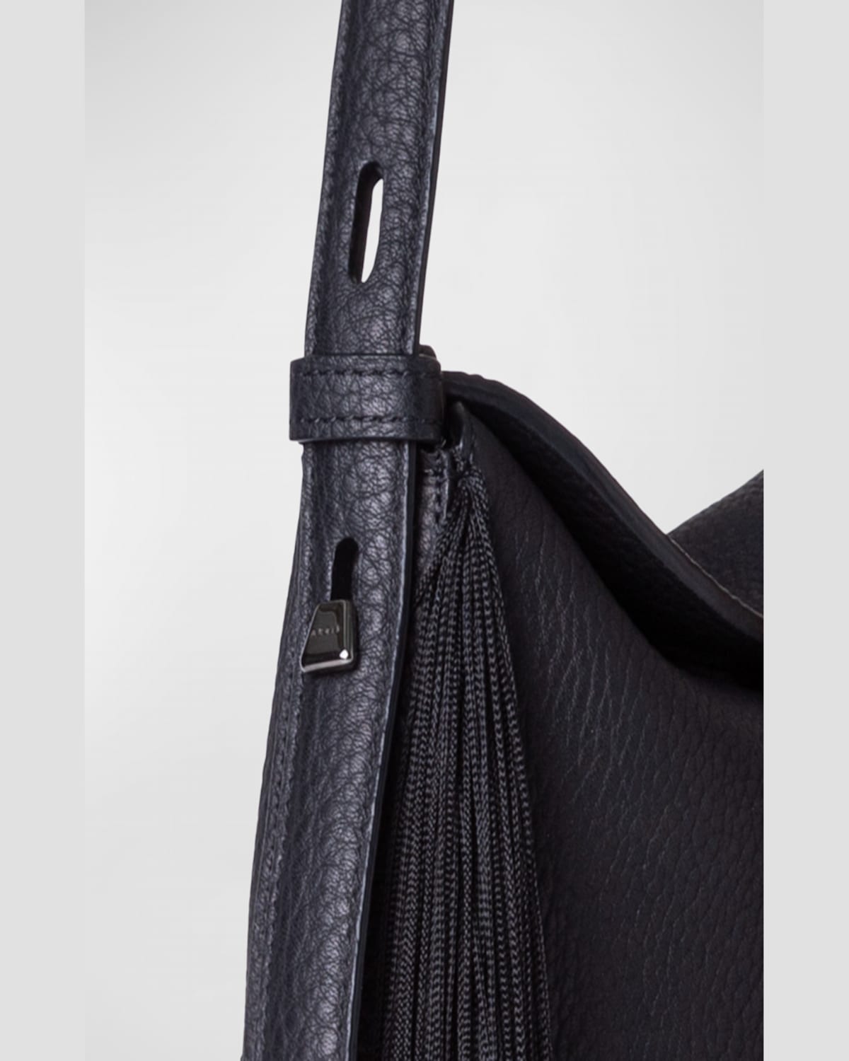 AKRIS ANNA MINI FRINGE LEATHER HOBO BAG 