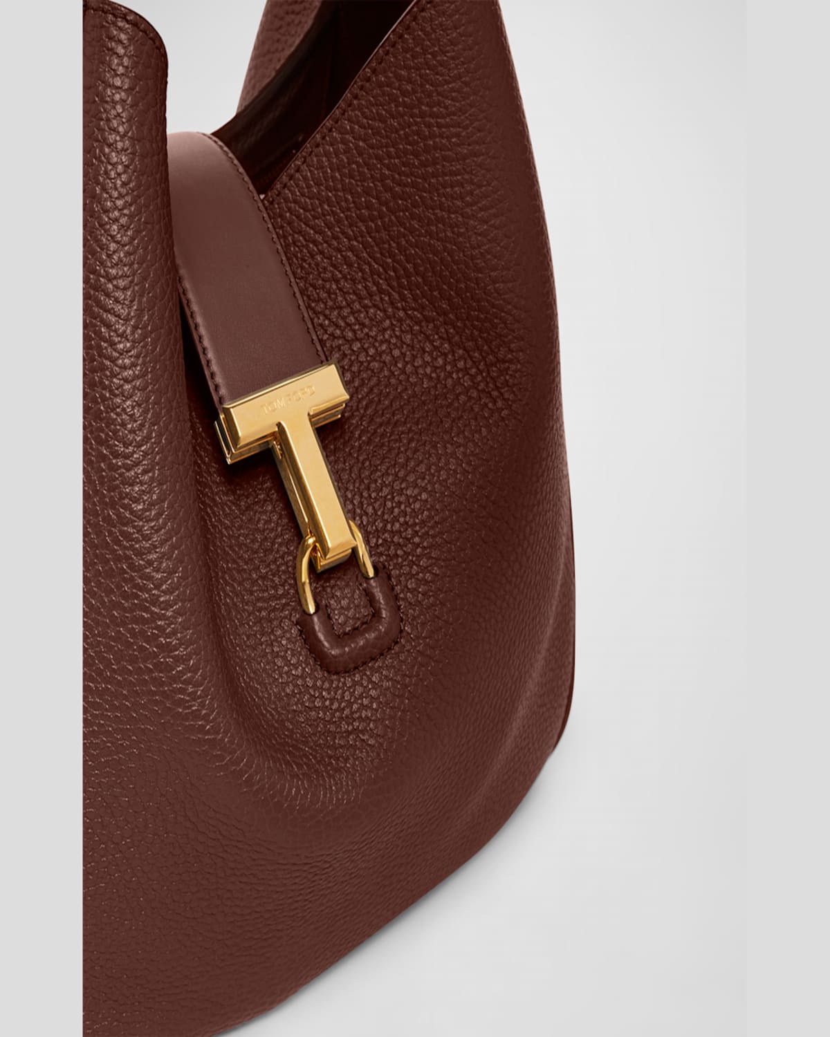 Tom Ford Monarch Large Hobo Bag In Leather In Saddle Brown