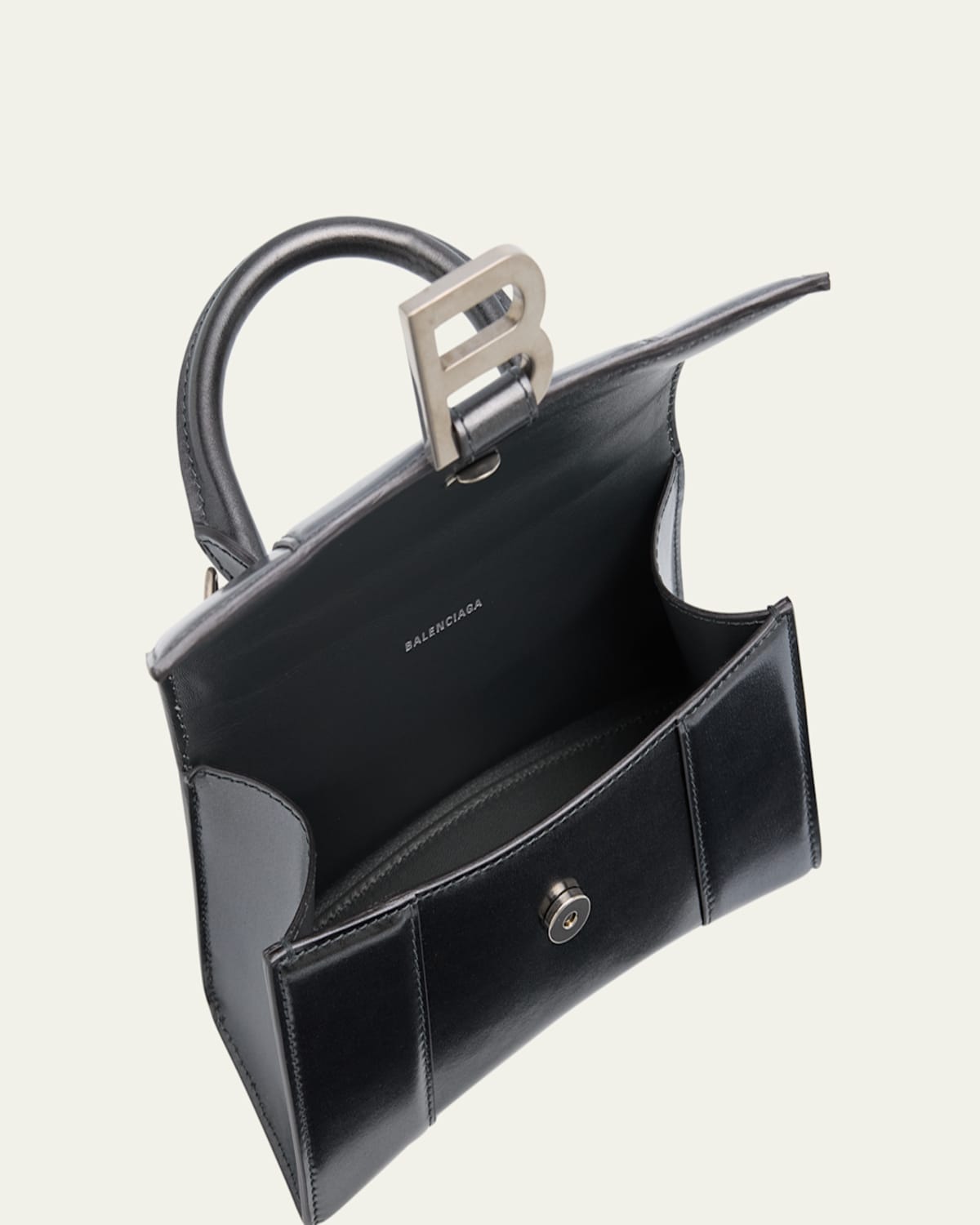 Balenciaga Hourglass Xs Metallic Bag In 1314 Steel Grey