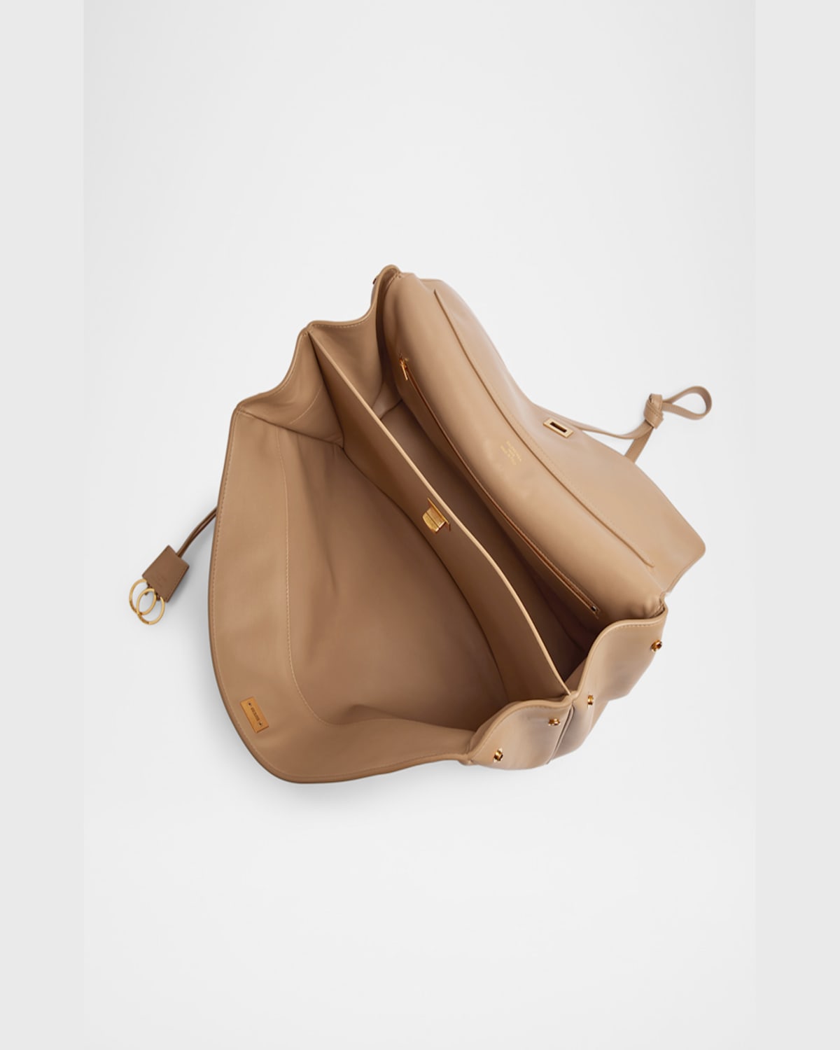 Balenciaga Rodeo Medium Leather Top-handle Bag In 2621 Latte