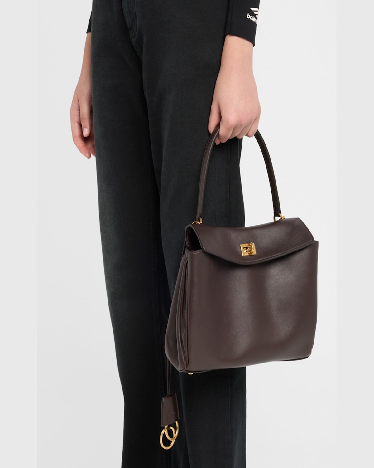 Balenciaga Rodeo Top Handle S In 2221 Espresso