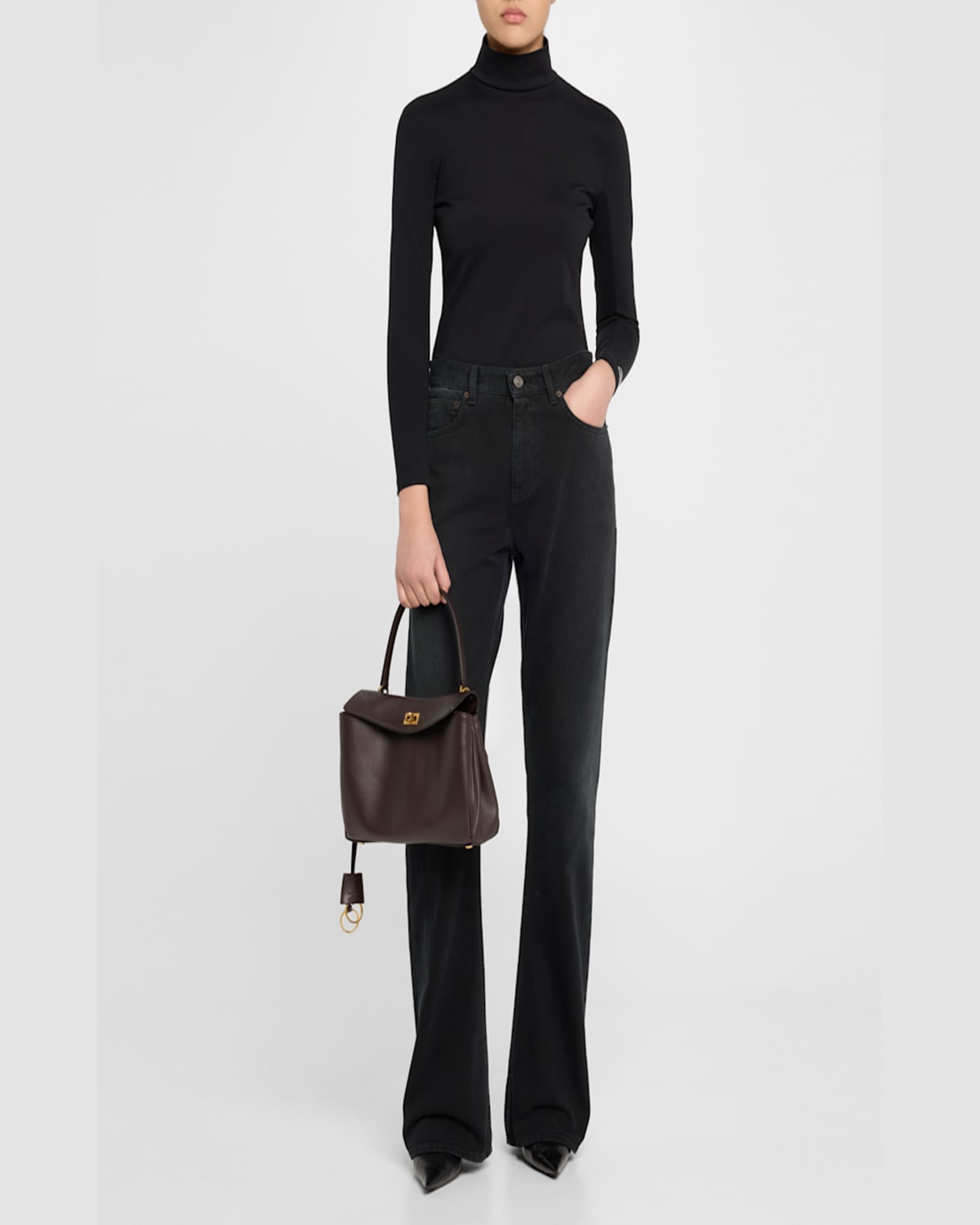 Balenciaga Rodeo Top Handle S In 2221 Espresso