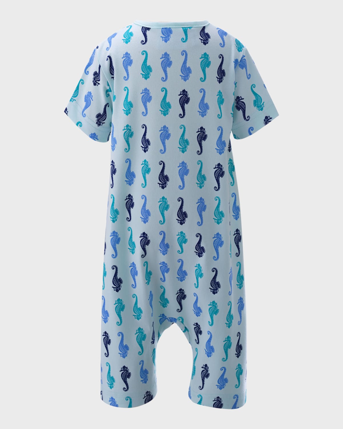 Rachel Riley Kid's Seahorse Romper In Blue