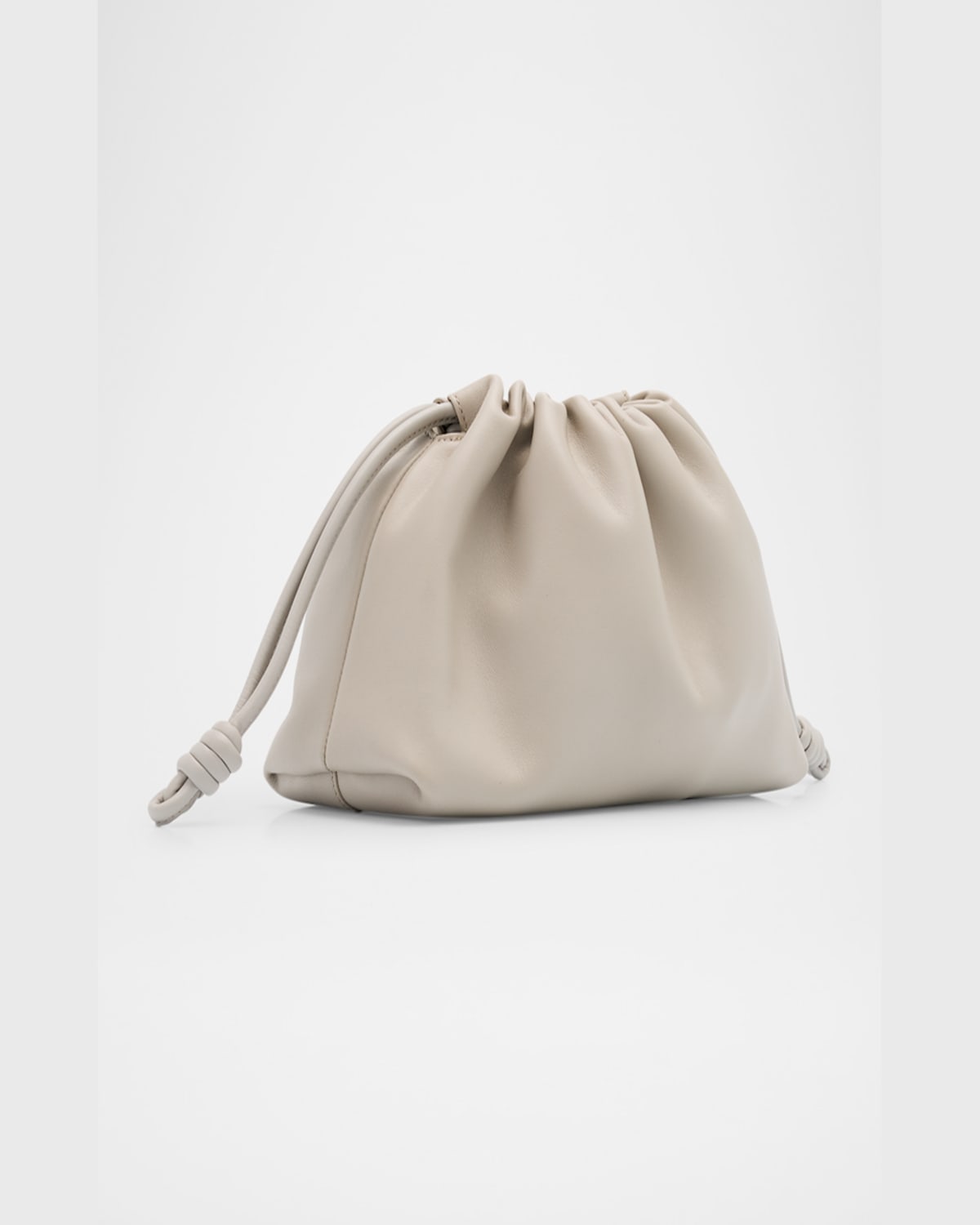 Loewe Flamenco Small Crossbody Bag In Napa Leather With Detachable Chain In Shell Grey