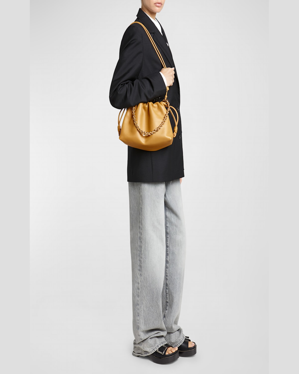 LOEWE FLAMENCO SMALL CROSSBODY BAG IN NAPA LEATHER WITH DETACHABLE CHAIN 