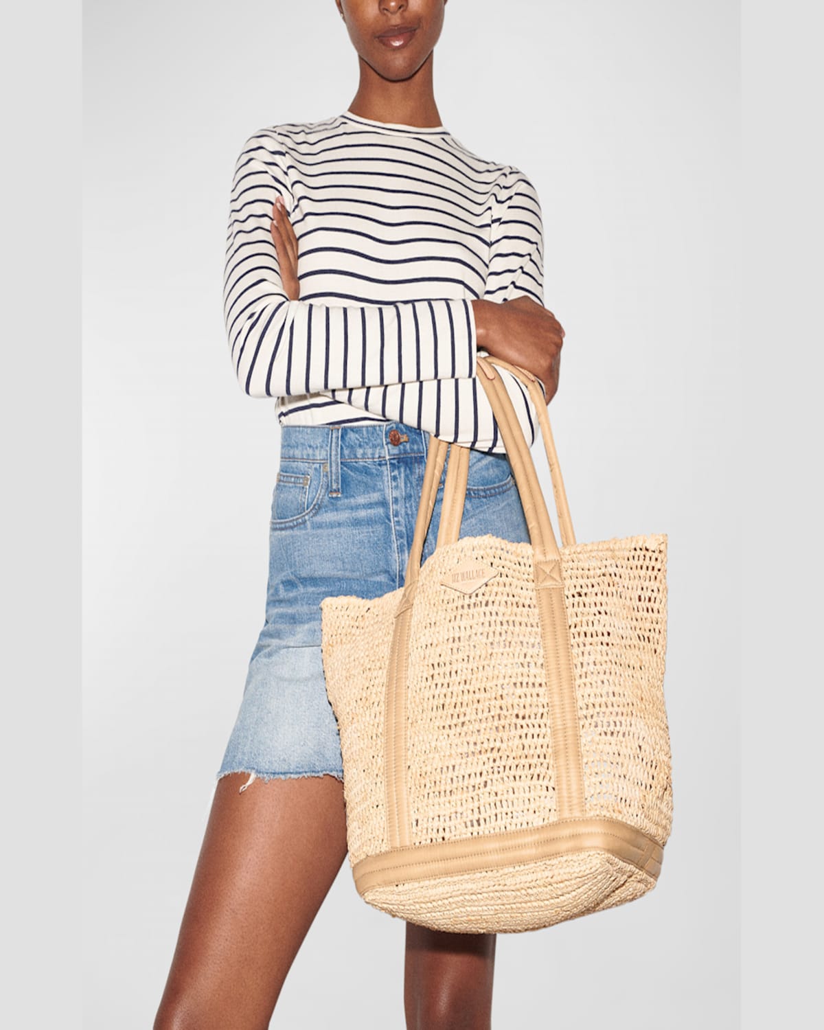 MZ WALLACE MEDIUM RAFFIA TOTE BAG 