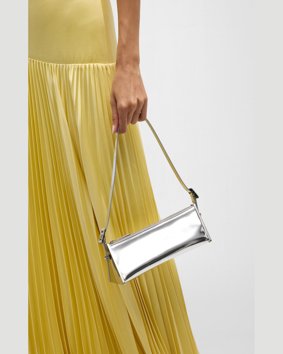 Benedetta Bruzziches Joy Metallic Leather Triangular Shoulder Bag In Mirror