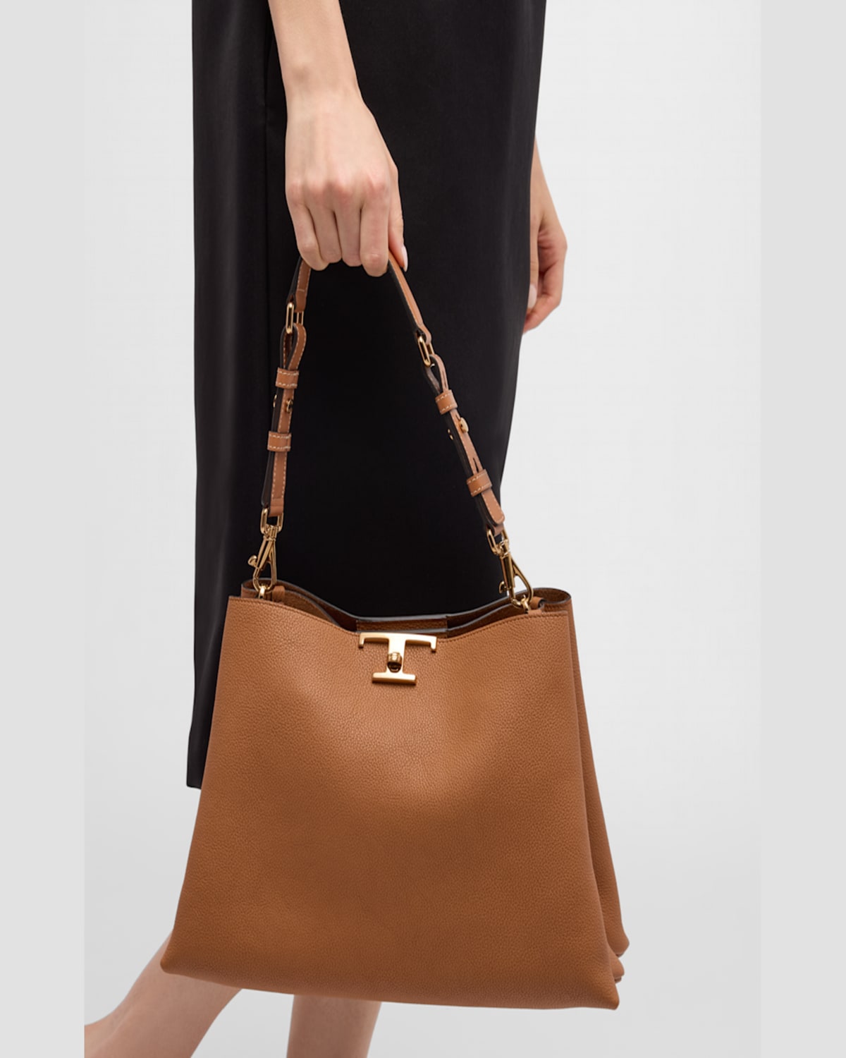 Tod's Medium T Timeless Shoulder Bag In Kenia Scuro