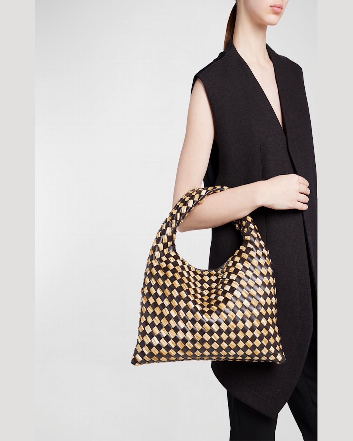 Bottega Veneta Small Hop Bag In Natural/black