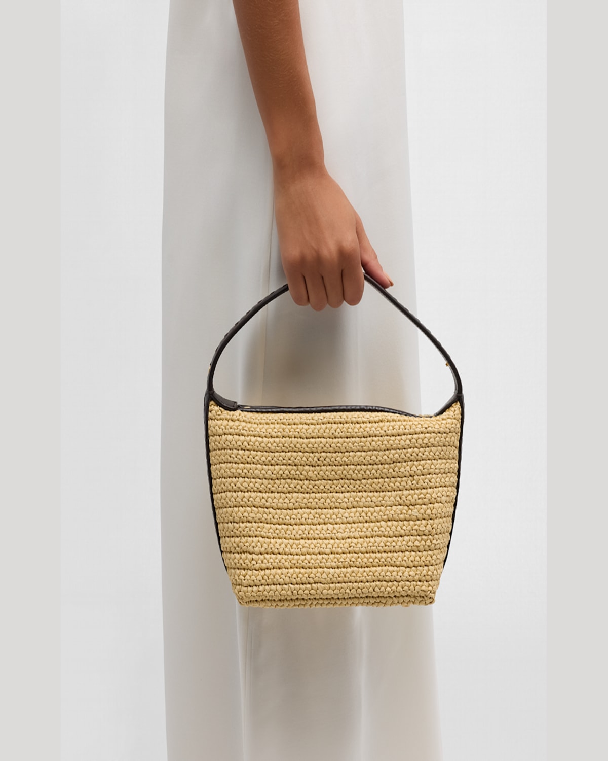 Bottega Veneta Mini Wallace Top-handle Bag In Natural/gold