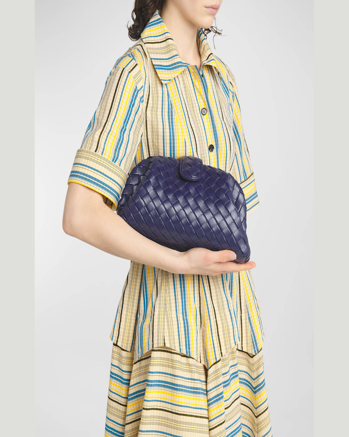 Bottega Veneta Womens Duke-m Brass Lauren Leather Clutch In Duke