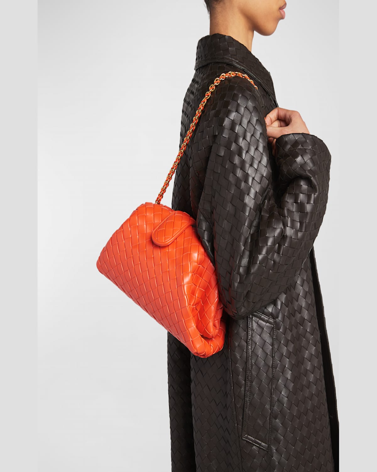 Bottega Veneta Teen Lauren 1980 Bag With Chain In Orange