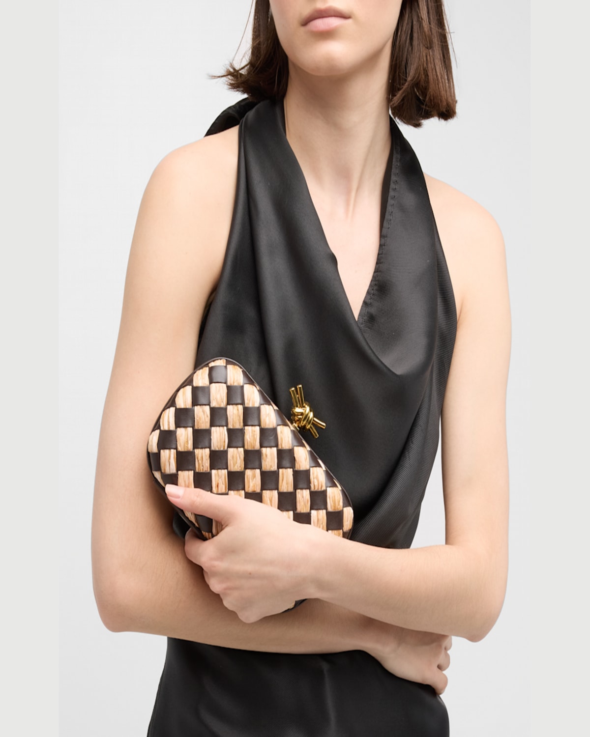 Shop Bottega Veneta Knot Minaudiere Bag In Fond-natufond