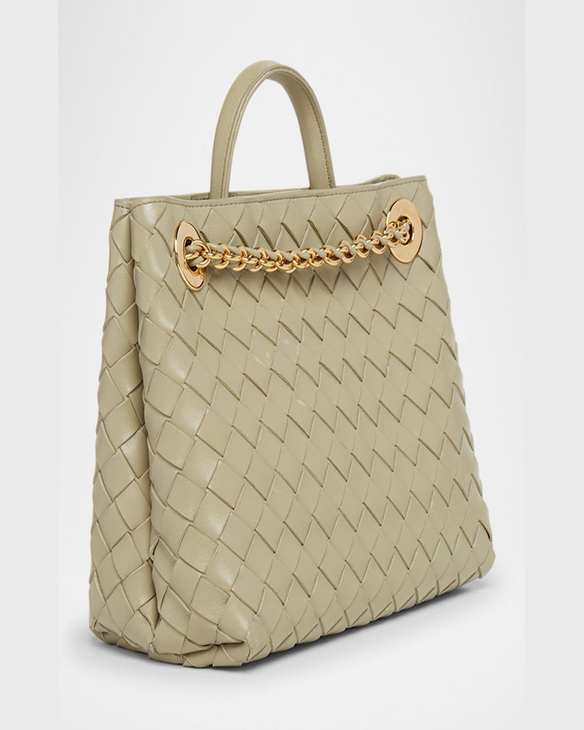 Bottega Veneta Small Andiamo Shoulder Bag With Chain Strap In Travertine