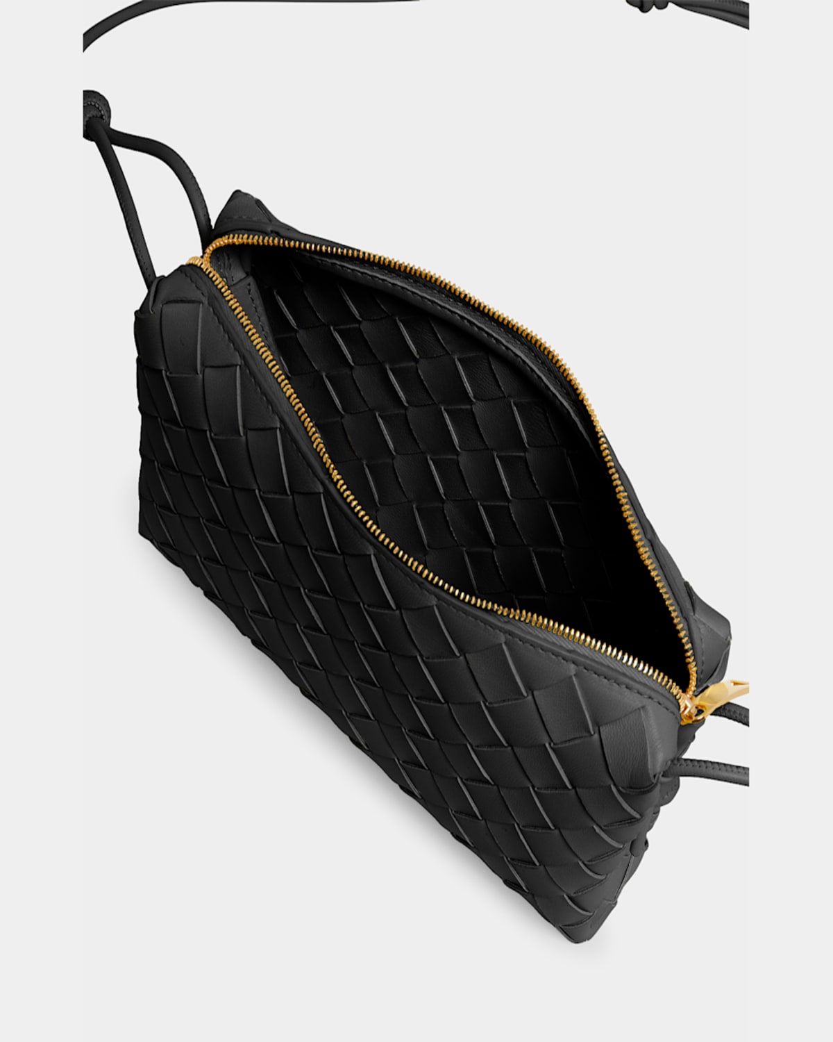 Shop Bottega Veneta Loop Shoulder Bag In Black Gold