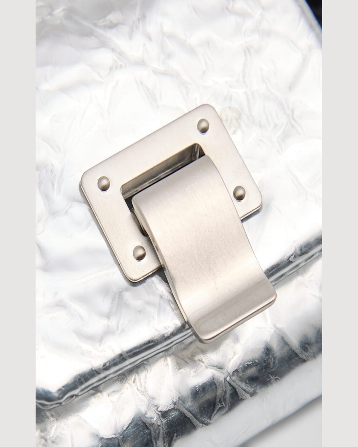 Shop Proenza Schouler Flap Crinkled Metallic Leather Shoulder Bag In Silver