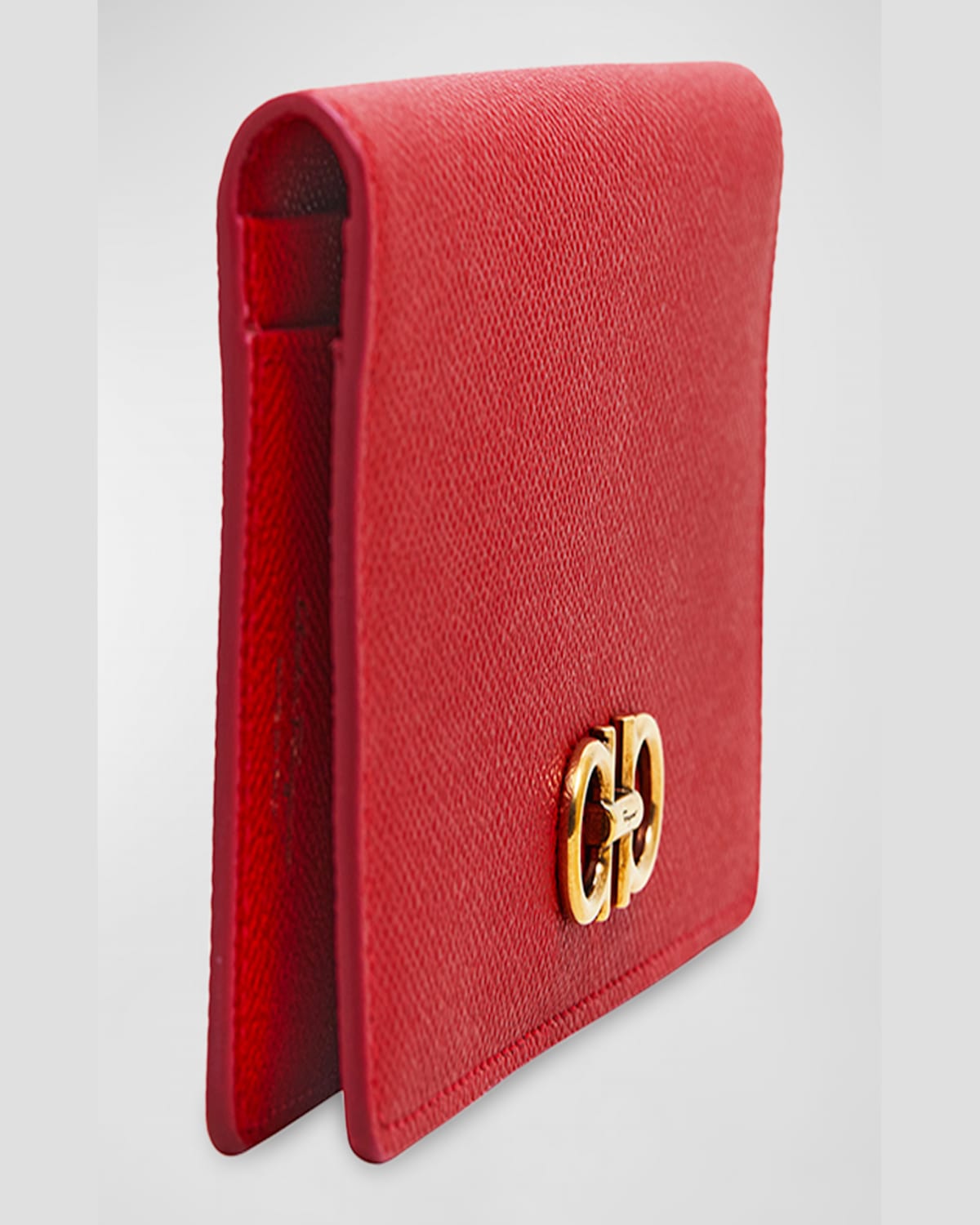 Ferragamo Gemini Bifold Leather Wallet In Lipstick