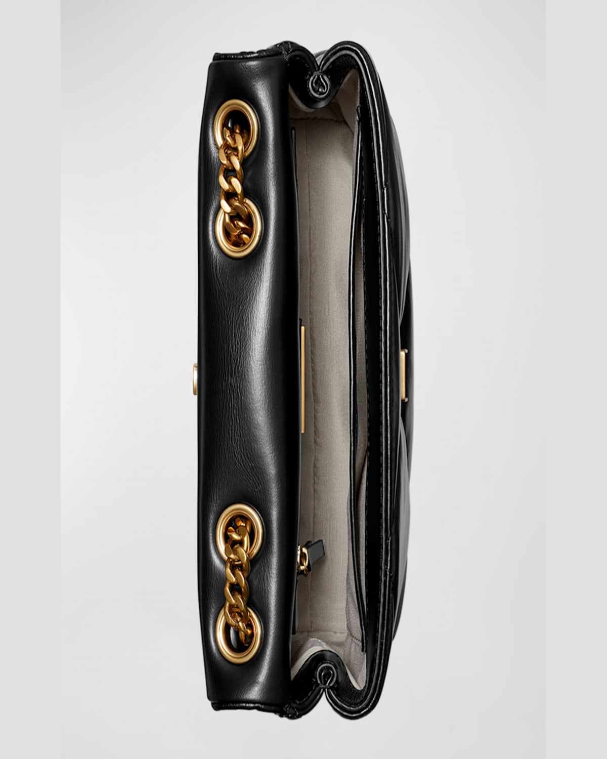 Tory Burch Kira Diamond Small Leather Shoulder Bag In Black