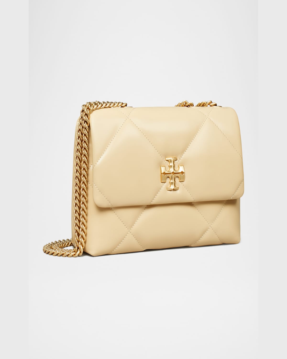Tory Burch Kira Small Diamond Quilted Convertible Shoulder Bag In Vanilla Soft Serve