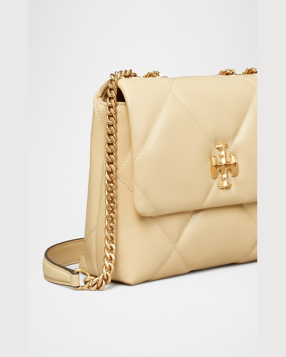 Tory Burch Kira Small Diamond Quilted Convertible Shoulder Bag In Vanilla Soft Serve