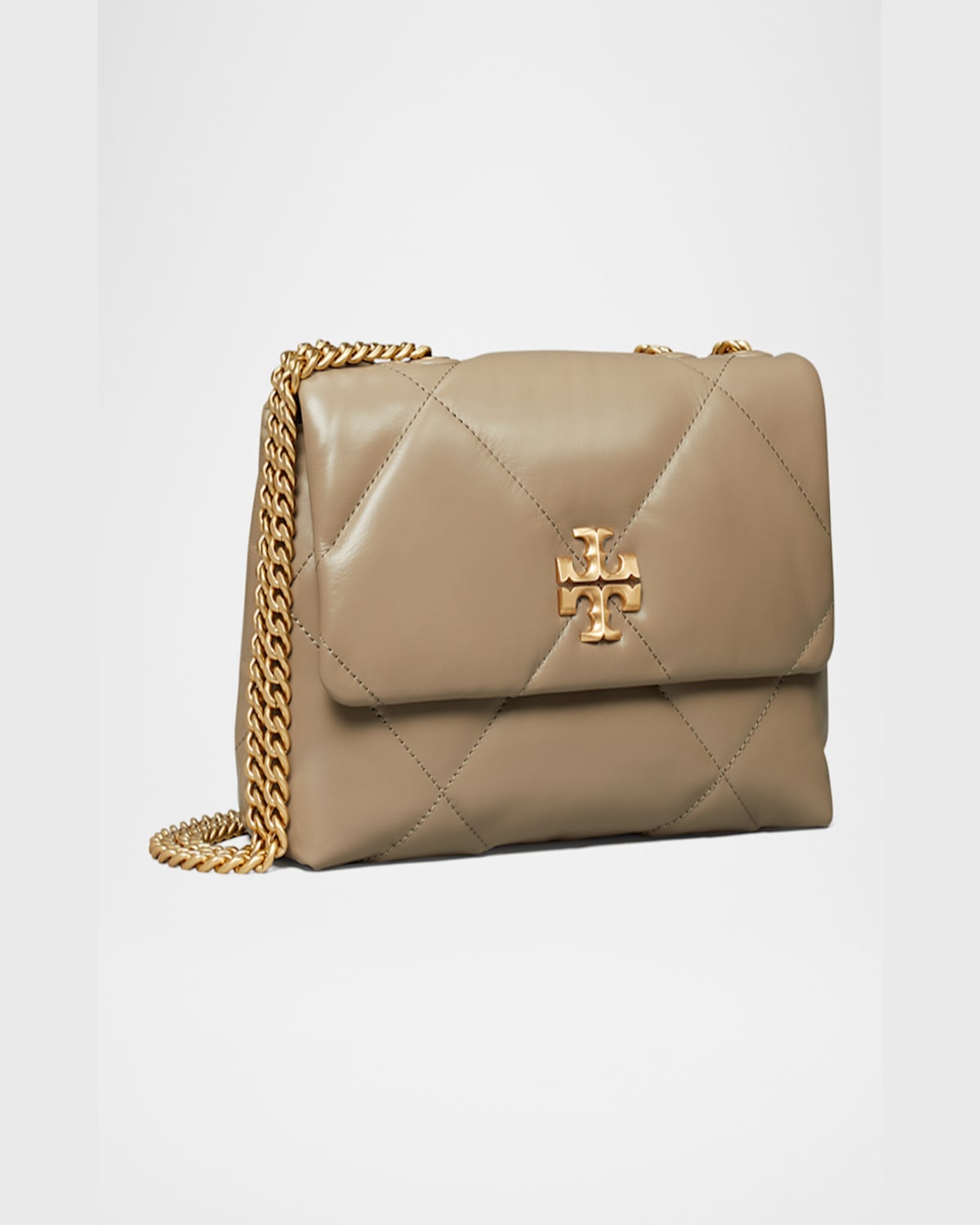 Tory Burch Kira Diamond Quilt Small Convertible Shoulder Bag Shoulder Bags Brown In Taupe Oak