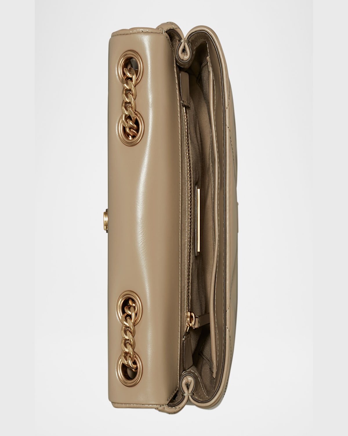Tory Burch Kira Diamond Quilt Small Convertible Shoulder Bag Shoulder Bags Brown In Taupe Oak