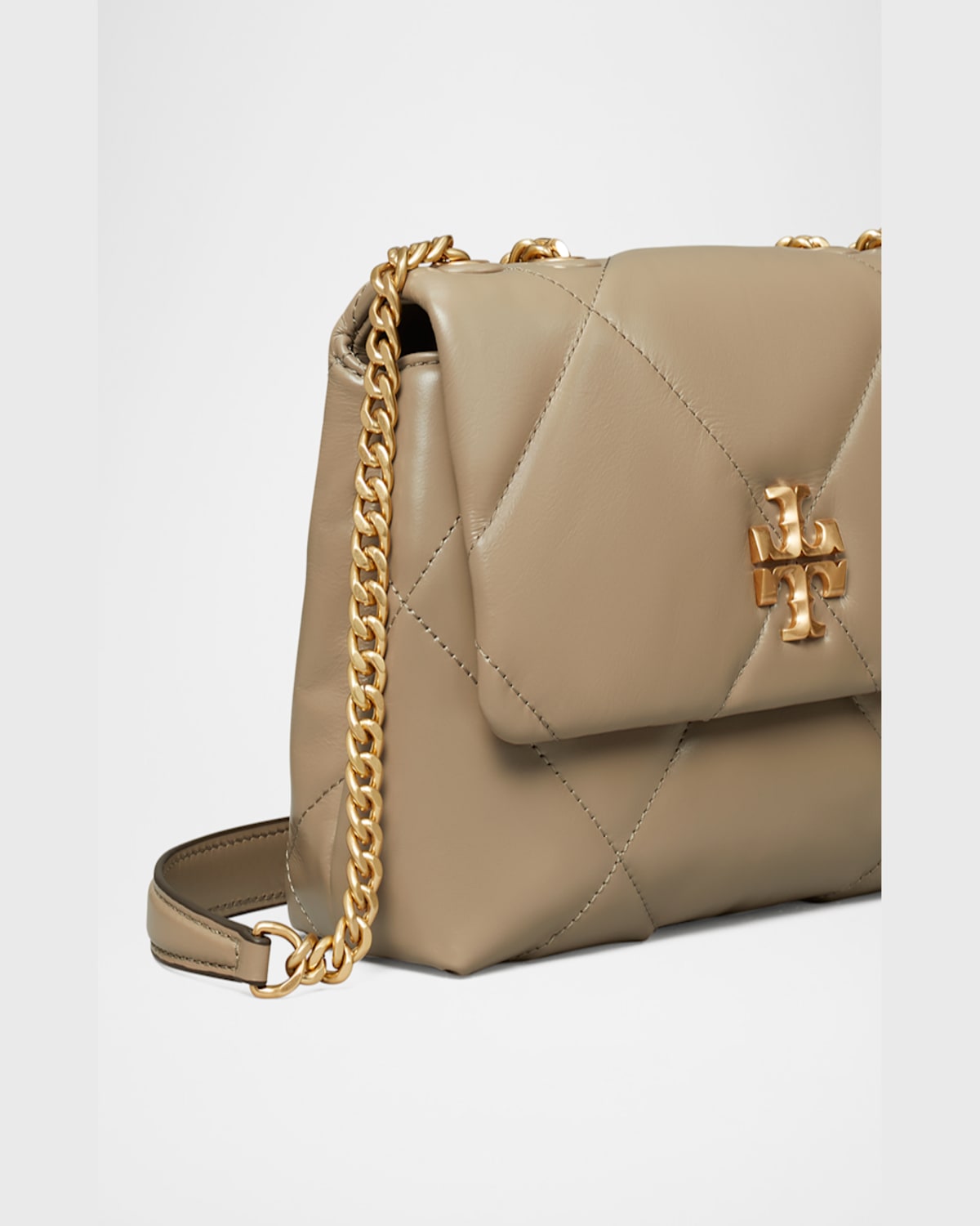 Tory Burch Kira Diamond Quilt Small Convertible Shoulder Bag Shoulder Bags Brown In Taupe Oak