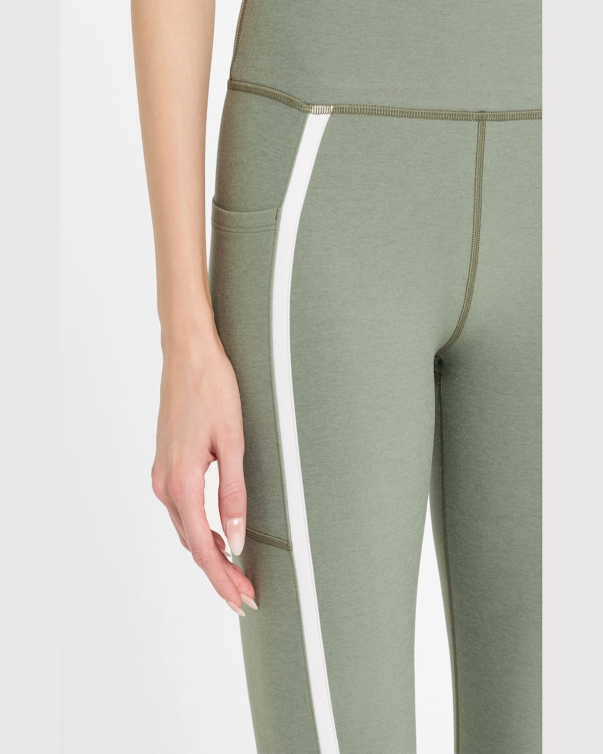 Shop Beyond Yoga Spacedye New Moves High-waist Midi Leggings In Grey Sage Heather