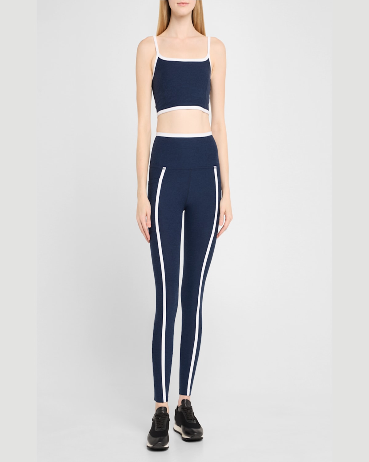 Shop Beyond Yoga Spacedye New Moves High-waist Midi Leggings In Grey Sage Heather