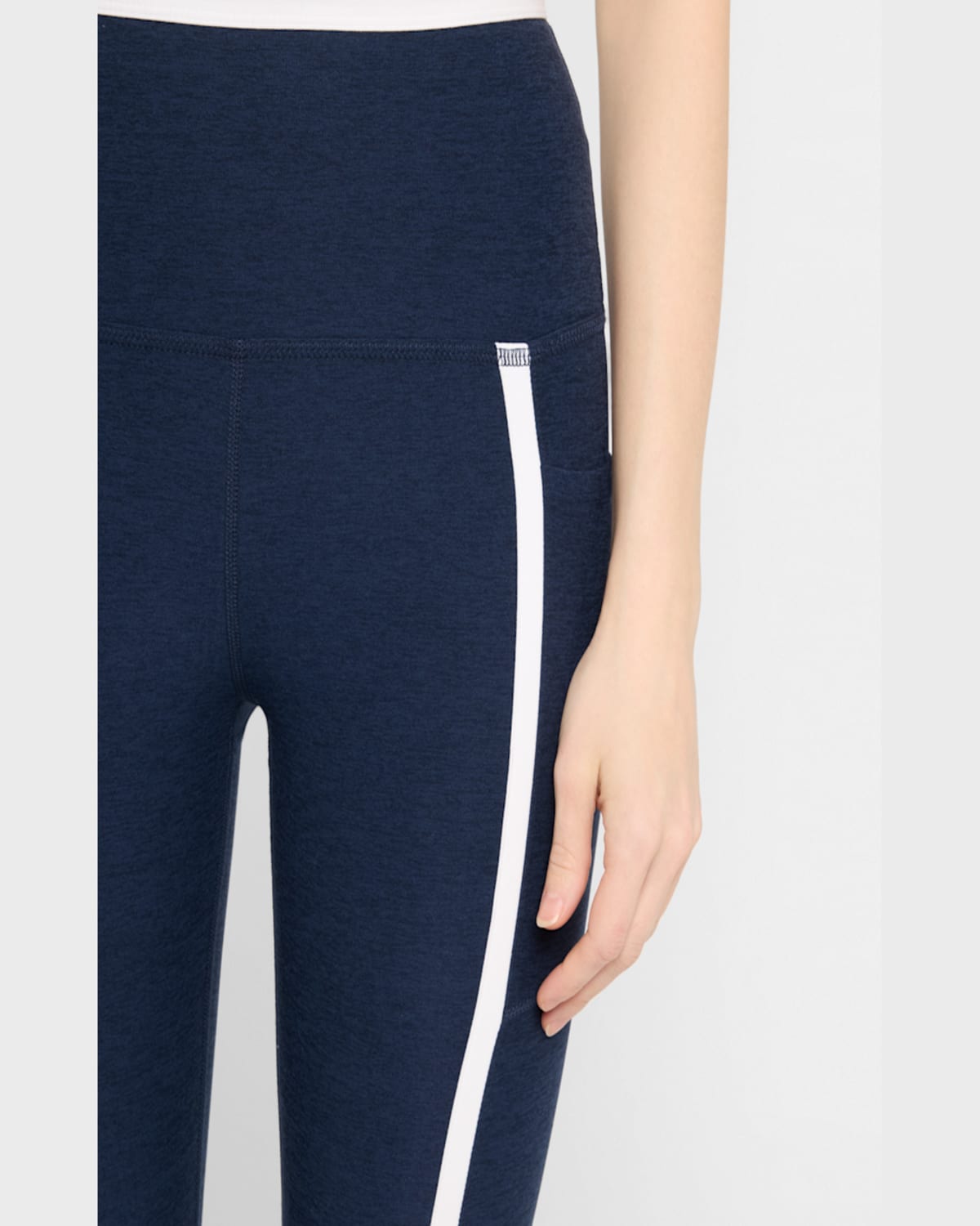 Shop Beyond Yoga Spacedye New Moves High-waist Midi Leggings In Grey Sage Heather