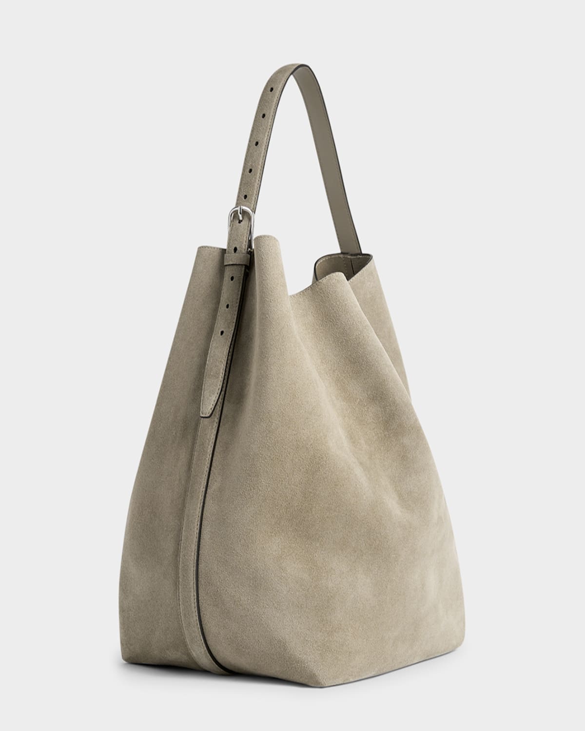 Totême Suede Belted Tote Shoulder Bag In Desert