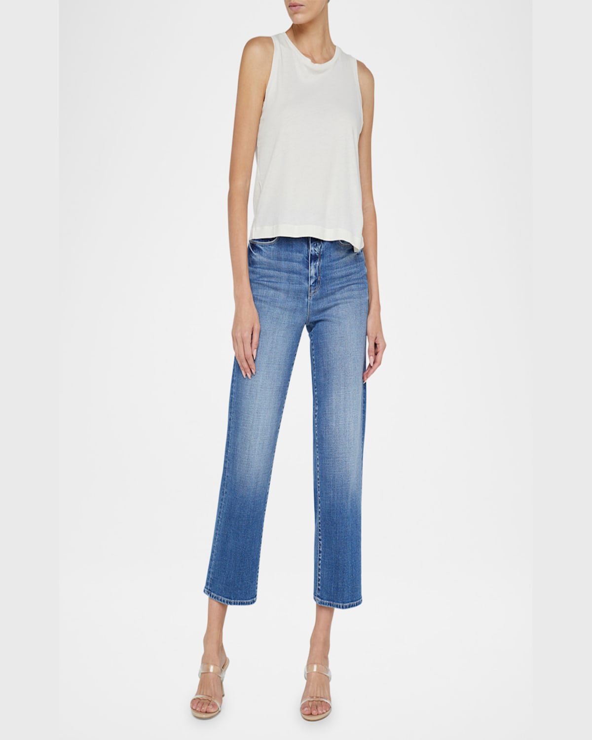 Shop L Agence Mikaela Tank Top In Light Pearl