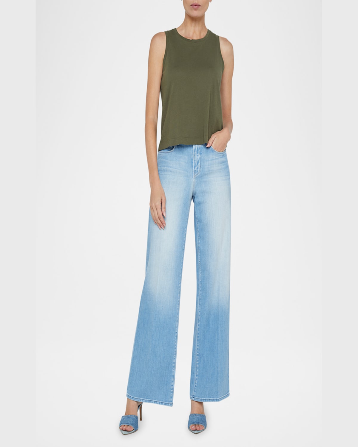 Shop L Agence Mikaela Tank Top In Light Pearl