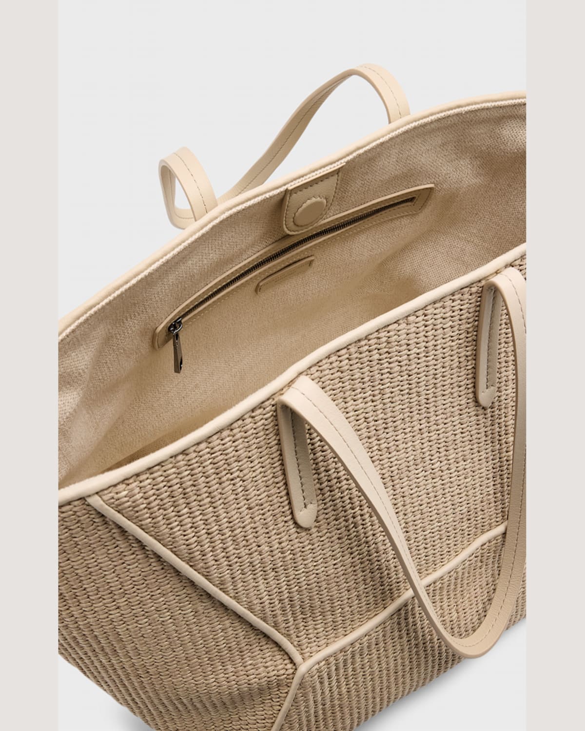 BRUNELLO CUCINELLI BC DUO MEDIUM SHOPPER RAFFIA TOTE BAG 