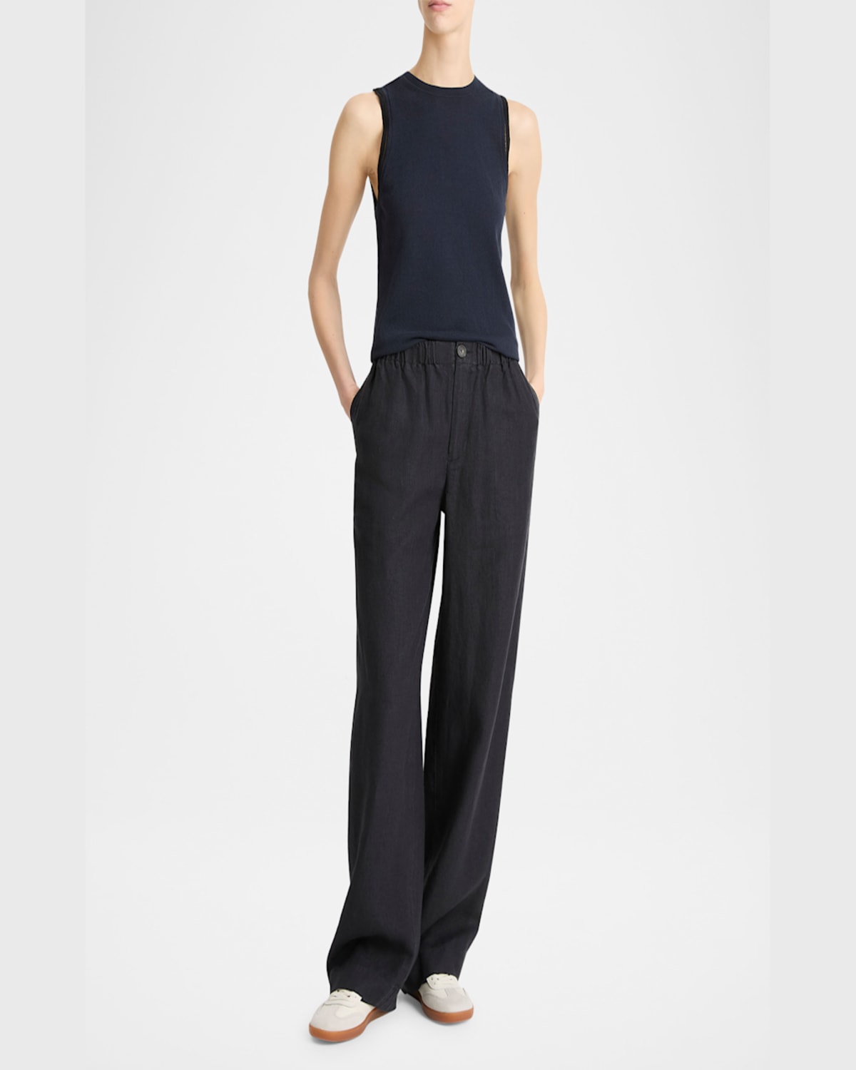 VINCE HEMP WIDE-LEG UTILITY PANTS 
