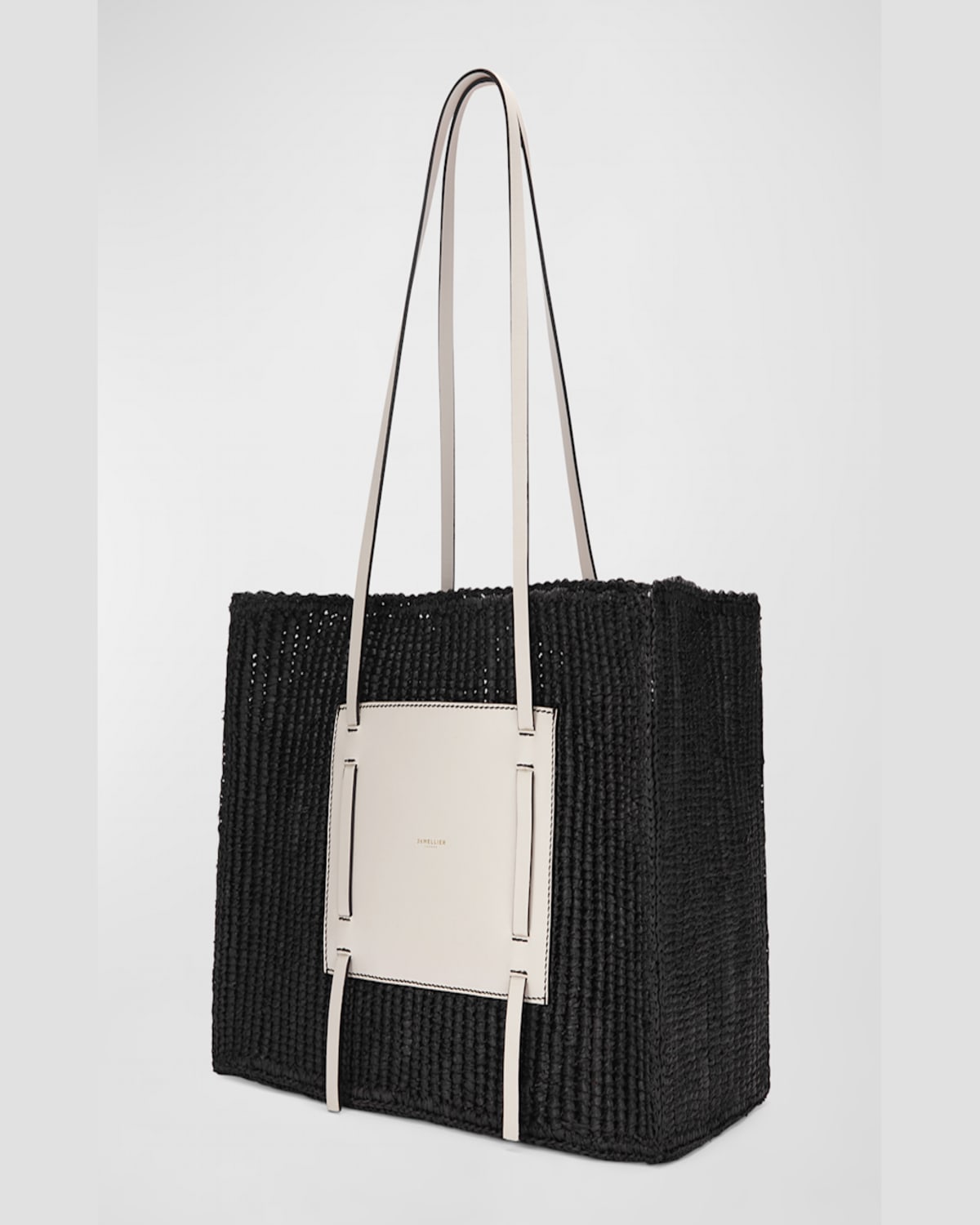 Demellier The Capri Raffia & Leather Tote Bag In Natural Raffia Tan Smooth