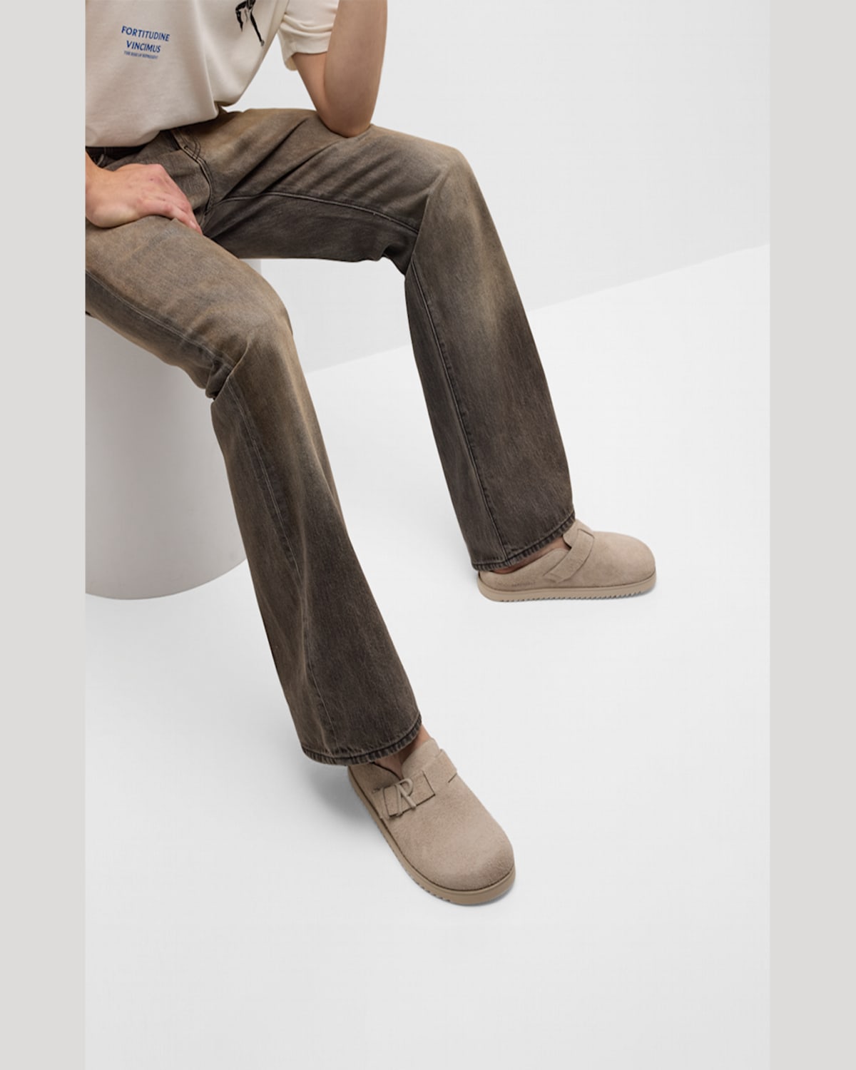 Represent Men's Initial Buckle Suede Mules In Blue