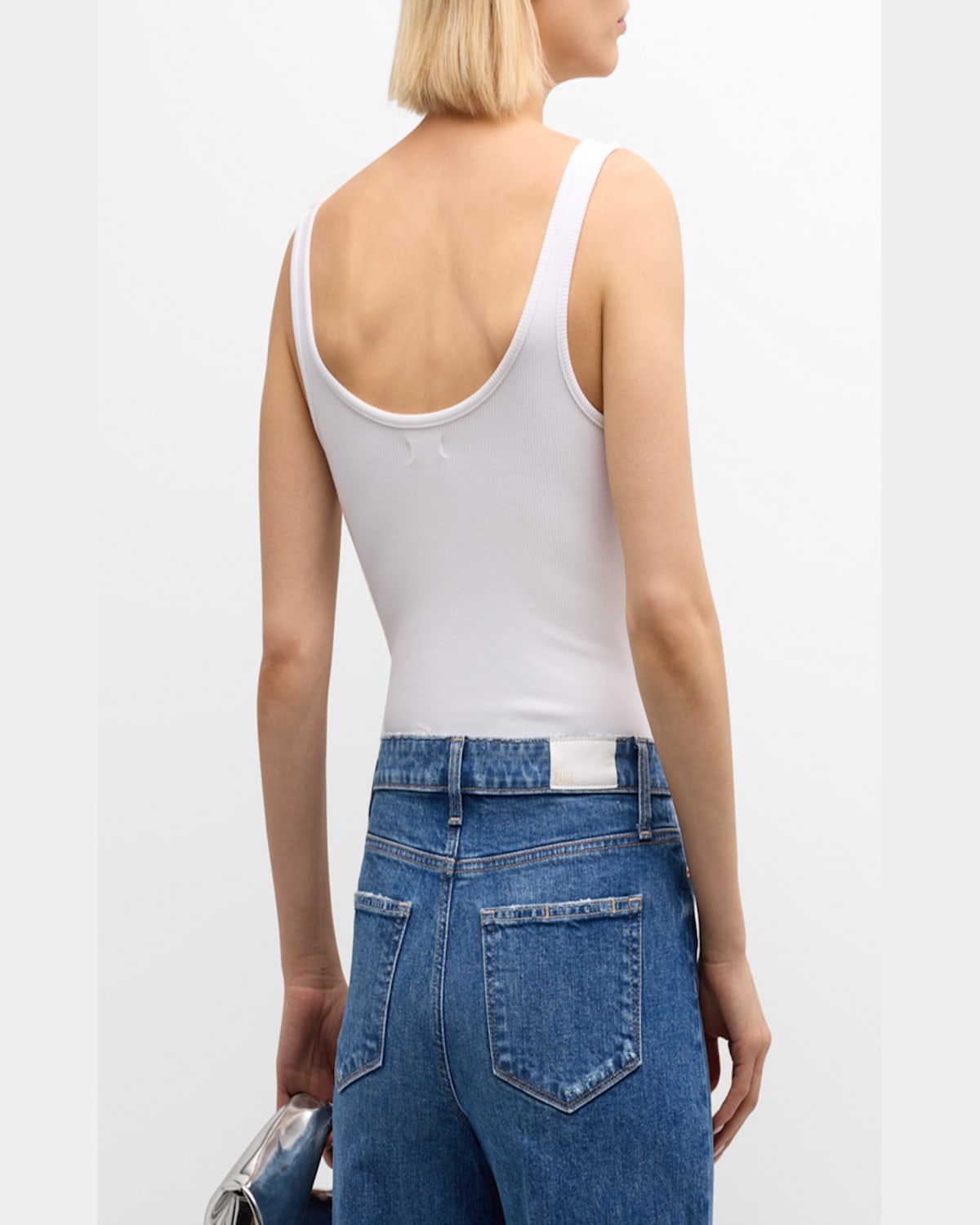 L AGENCE NICA SCOOP-NECK TANK BODYSUIT 