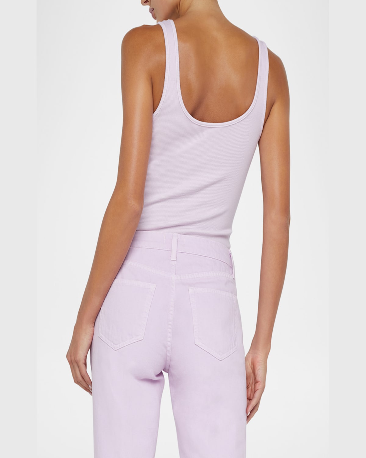 Shop L Agence Nica Scoop-neck Tank Bodysuit In Pale Orchid