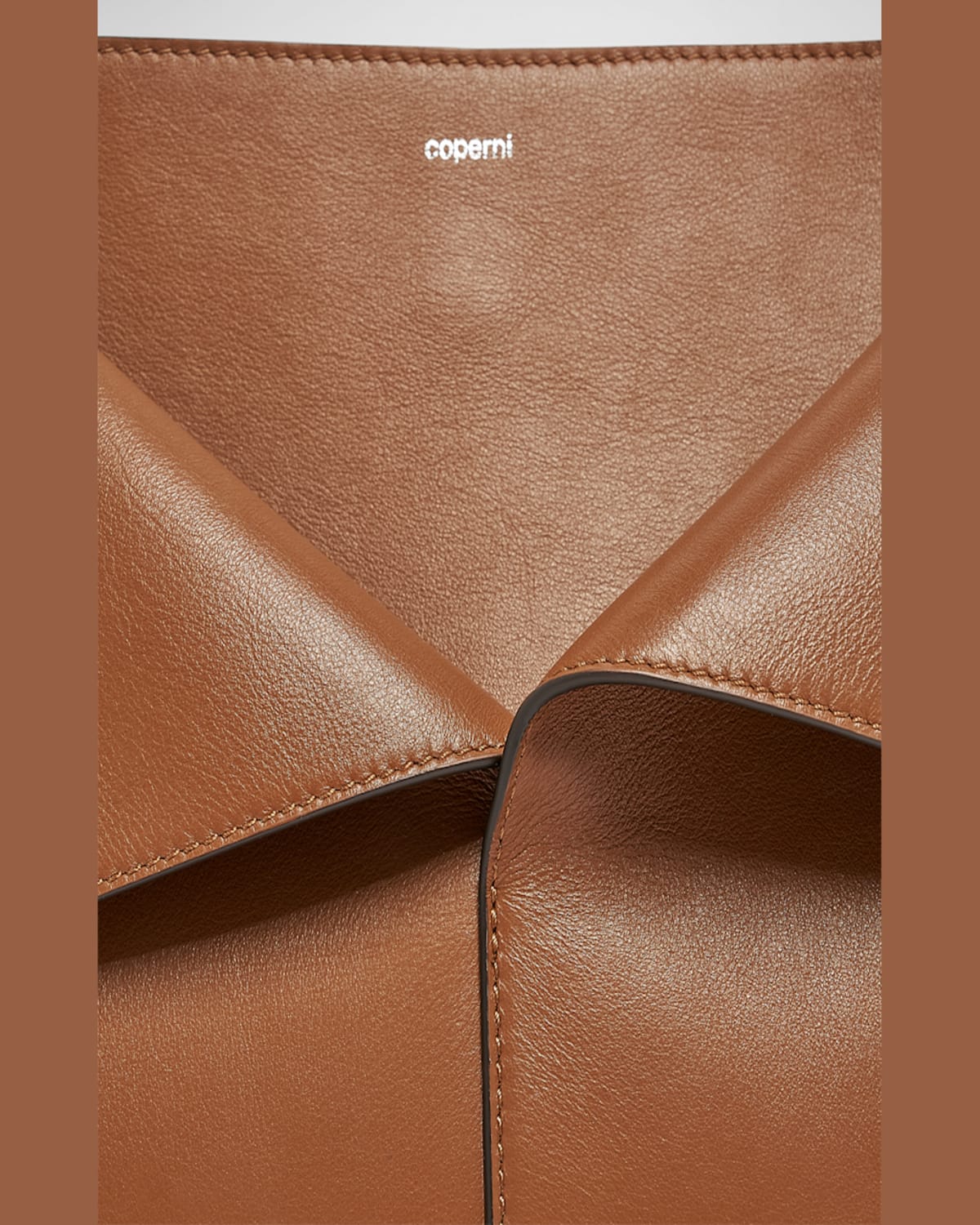 Shop Coperni Medium Belt Leather Shoulder Bag In Brown Camel