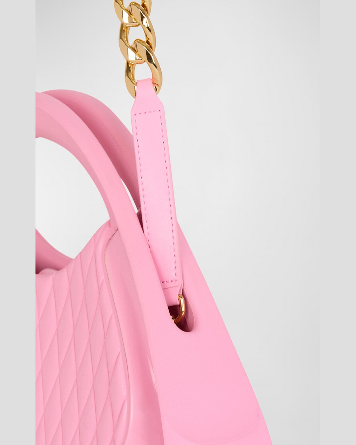 Balmain Jolie Madame Medium Top-handle Bag In Quilted Polyurethane In Pink