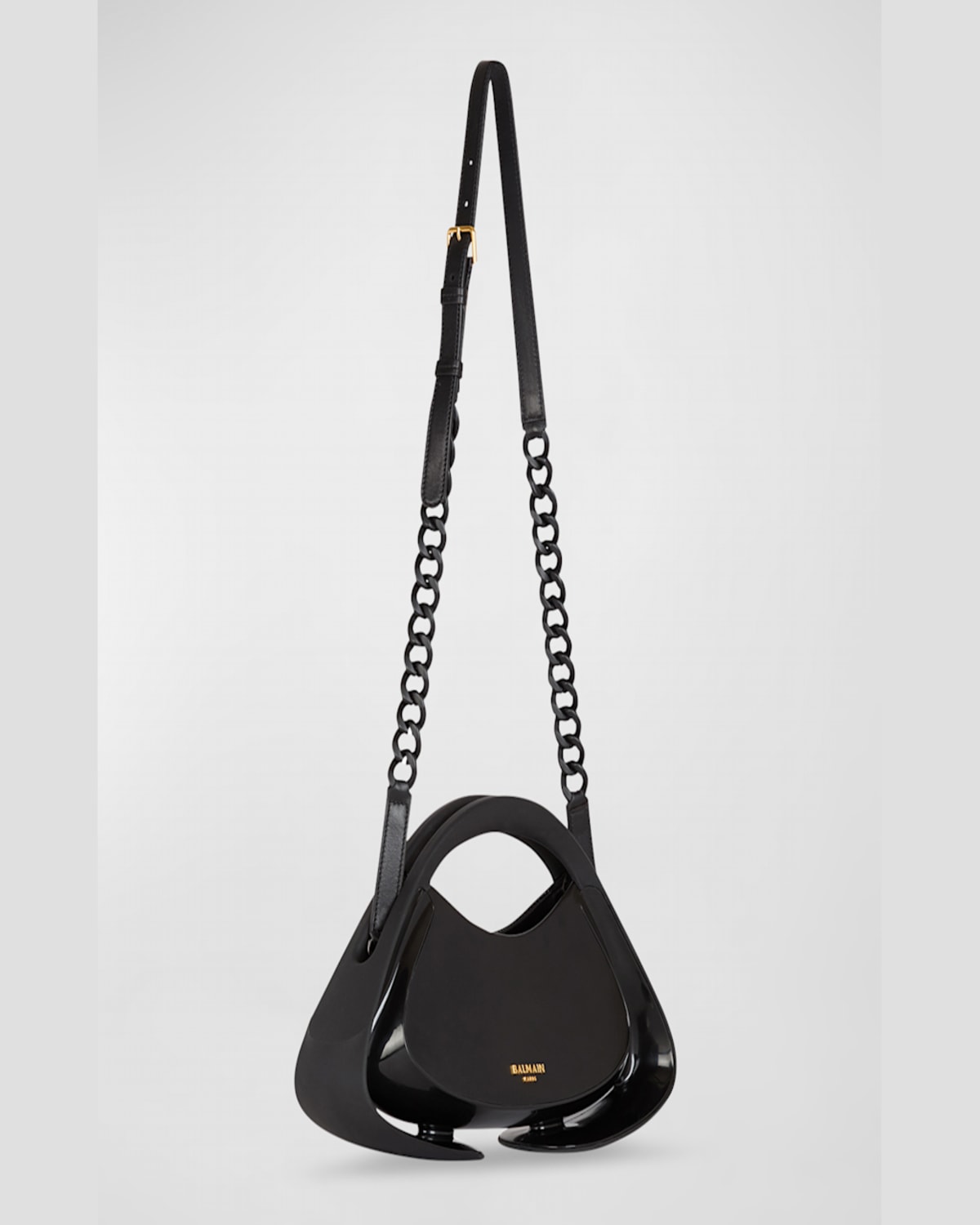 BALMAIN JOLIE MADAME MEDIUM TOP-HANDLE BAG IN SMOOTH POLYURETHANE 