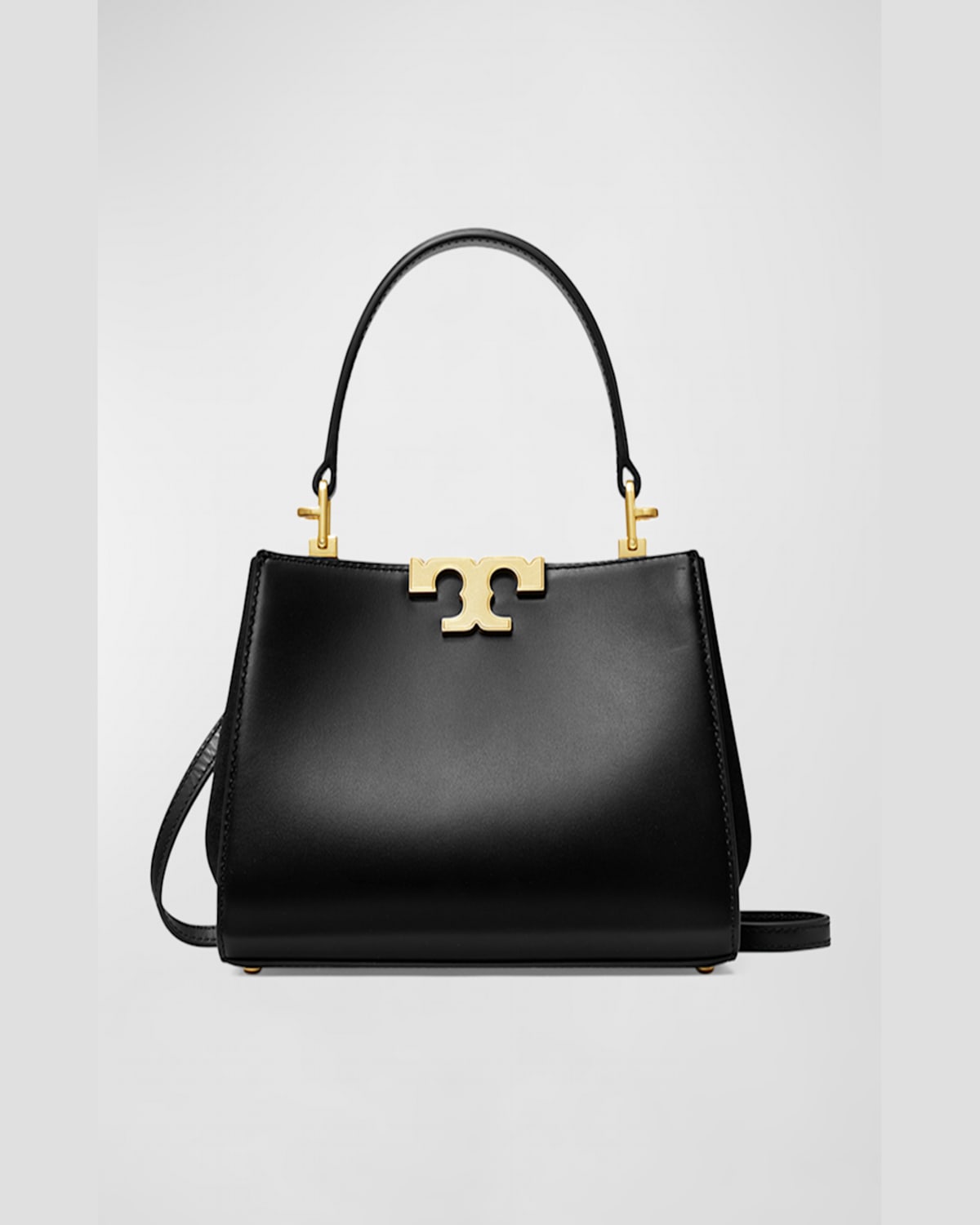 Tory Burch Eleanor Mini Leather & Suede Satchel Bag In Black