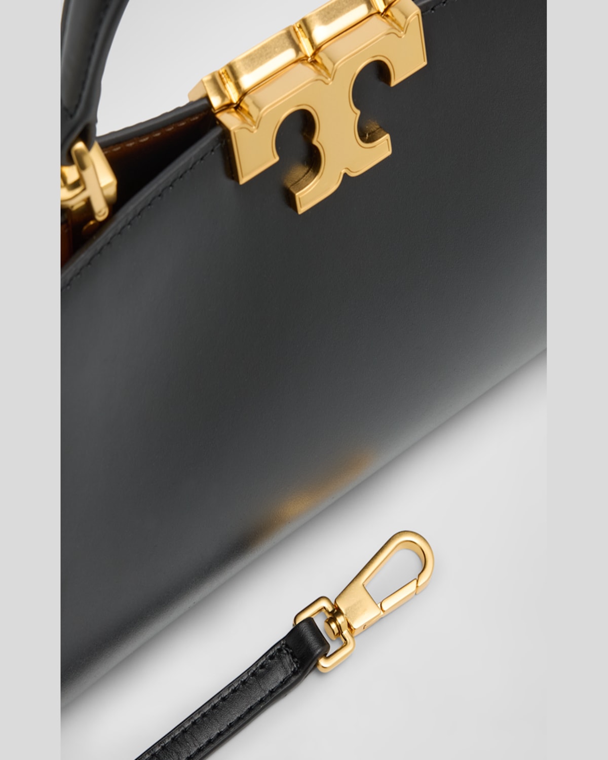 Tory Burch Eleanor Mini Leather & Suede Satchel Bag In Black