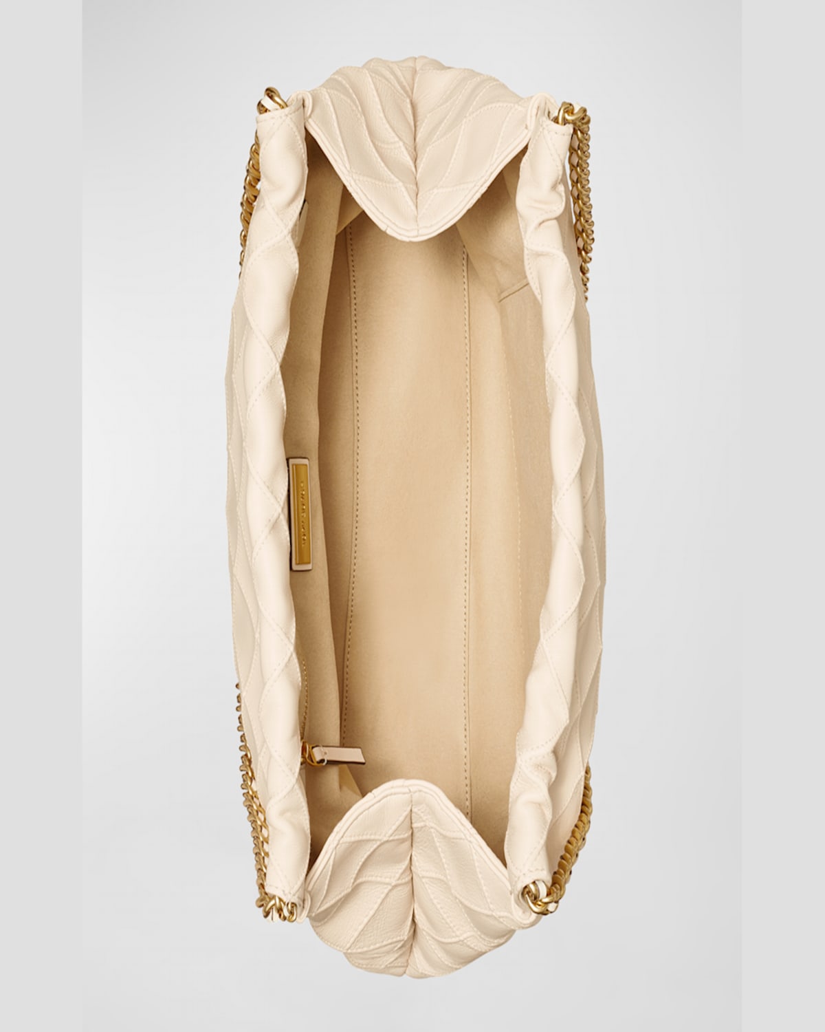 Tory Burch Fleming Drawstring Leather Hobo Bag In New Cream