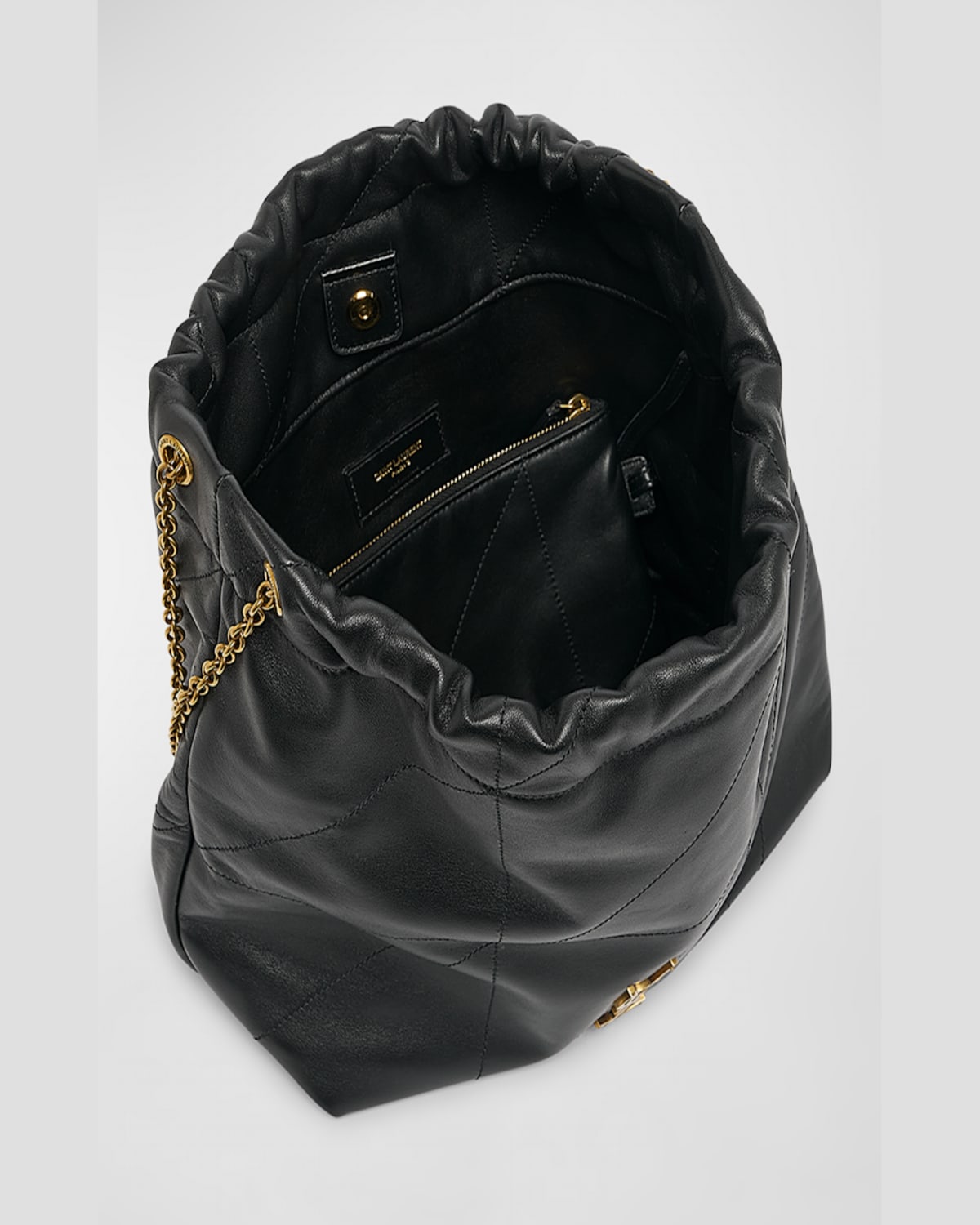 Saint Laurent Jamie 4.3 Pochon Ysl Shoulder Bag In Quilted Leather In Black