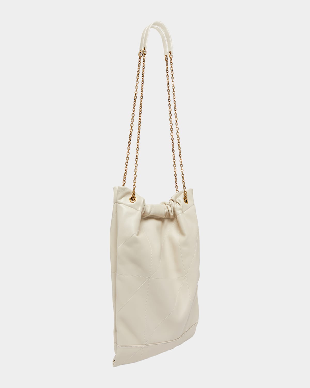 Saint Laurent Jamie 4.3 Pochon Ysl Shoulder Bag In Quilted Leather In Crema Soft