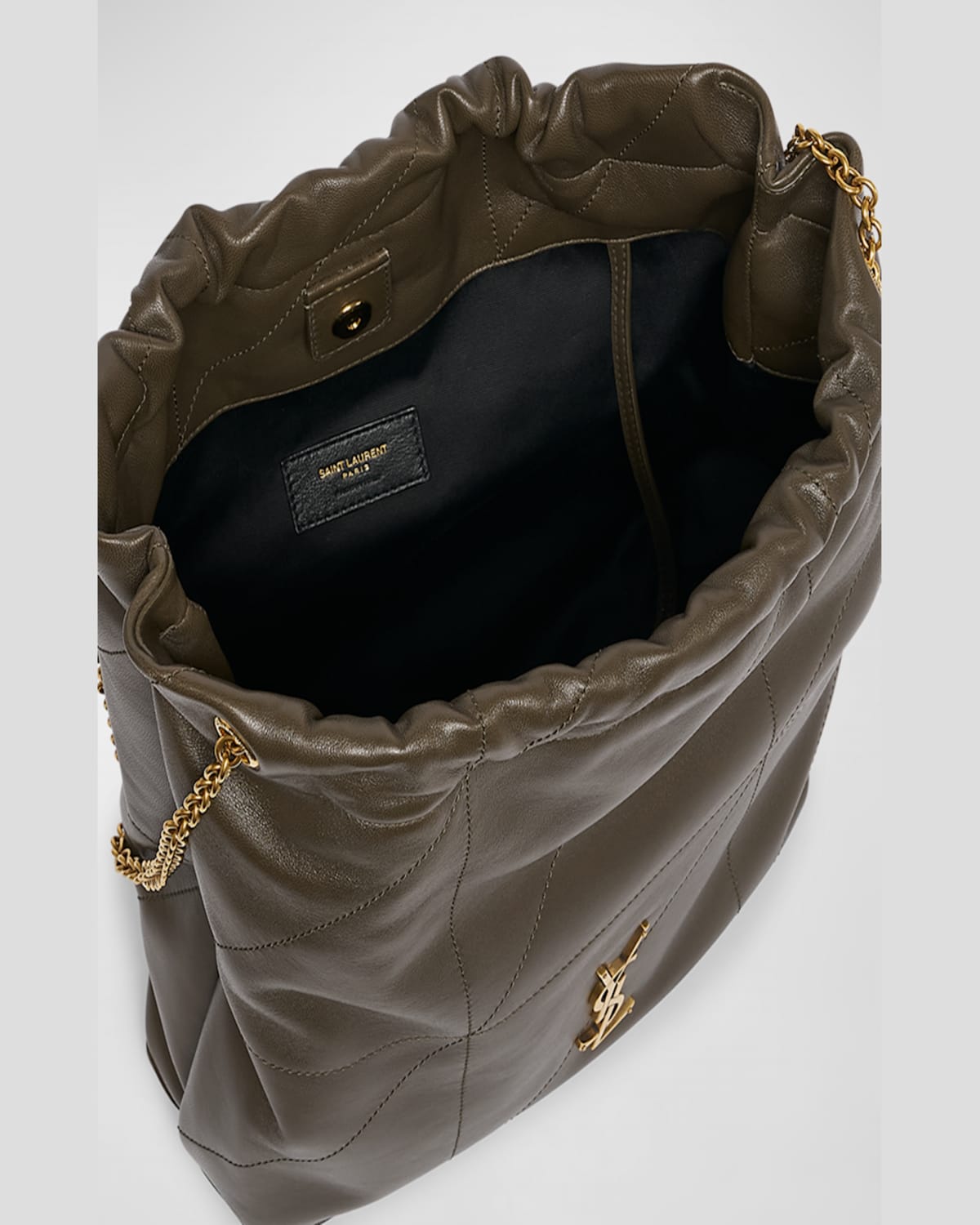 Saint Laurent Jamie 4.3 Pochon Ysl Shoulder Bag In Quilted Leather In Light Musk